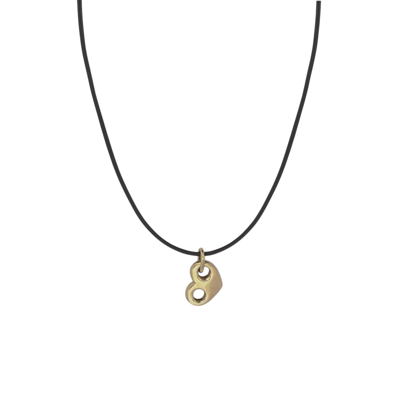 Zoe Chicco 14k Gold Large Mariner Heart Leather Cord Necklace — image 6 of 8